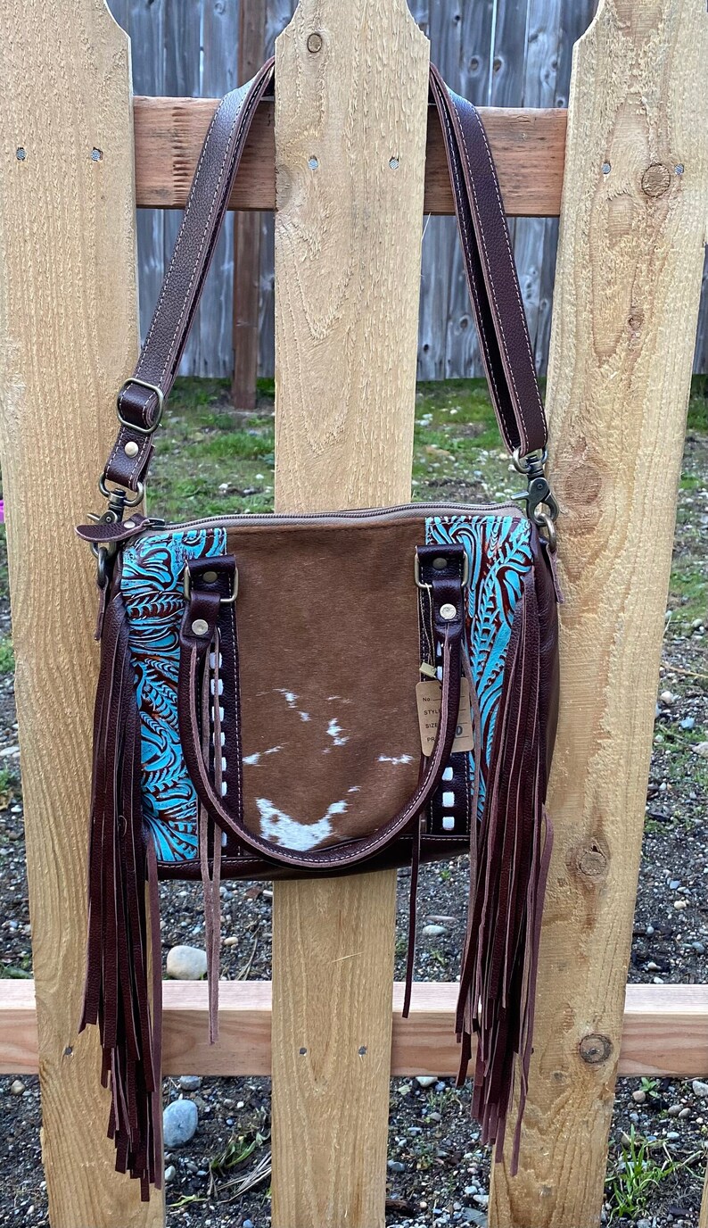 Myra Bag Concealed Carry Cowhide Fringe Purse Etsy