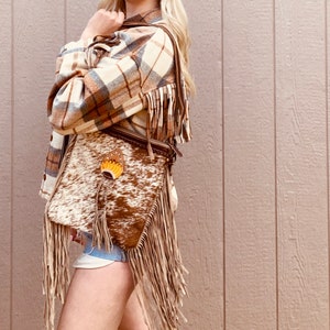 Cowhide Crossbody with Fringe
