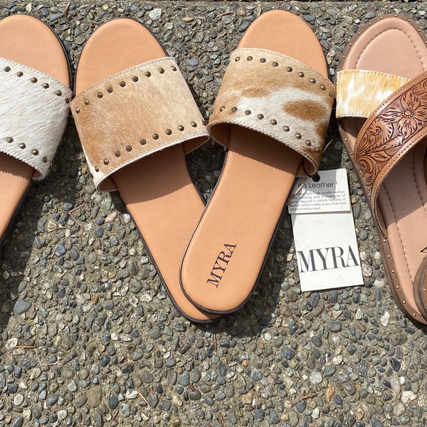 Genuine Studded Cowhide Sandals