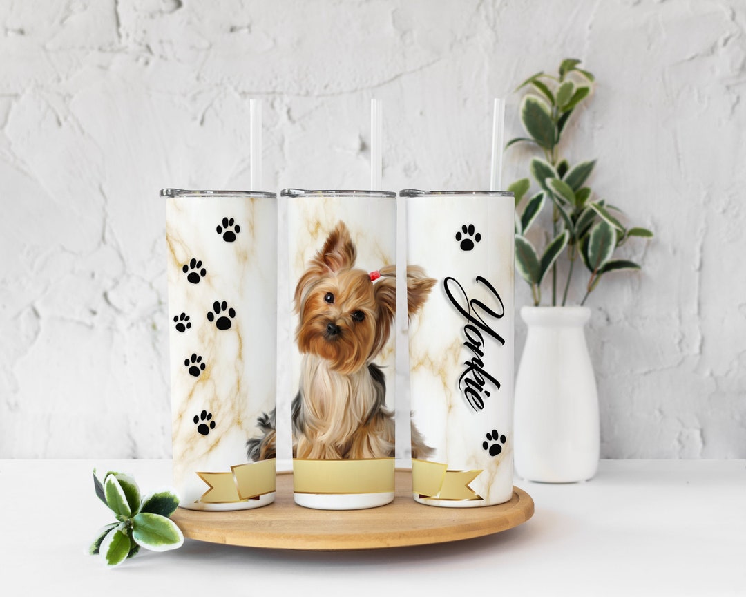 Yorkie Tumbler Includes Your Dogs Name Etsy