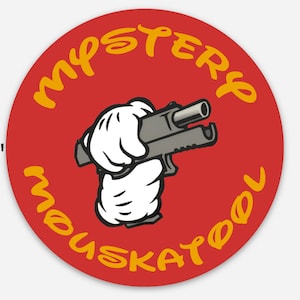 Mystery Mouskatool Tactical Vinyl Sticker Gun 3"