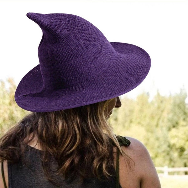 Witch Hat For Women, Felt Witch Hat, Wool Witch Hat, Wizard Hat, Modern Witch Hat, Casual Witch Hat, Halloween Party Witch Cosplay Costume