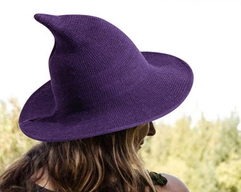 Witch Hat For Women, Felt Witch Hat, Wool Witch Hat, Wizard Hat, Modern Witch Hat, Casual Witch Hat, Halloween Party Witch Cosplay Costume