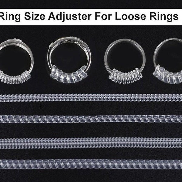 Invisible Ring Size Adjuster For Loose Rings, Ring Sizer, Ring Resizer, Ring Fitter Guard For Women, Men, 4 Sizes Spirals For Silver Jewelry