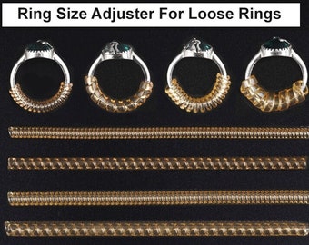 Invisible Ring Sizer, Ring Size Adjuster For Loose Rings, Ring Resizer, Ring Fitter Guard For Women, Men, 4 Sizes Spirals For Gold Jewelry