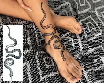 Realistic Snake Temporary Tattoos Waterproof  Fake Body Tattoo Sticker For Women Men Adult 3D Cobra Mamba Viper Arm (10 designs) 10 Sheets