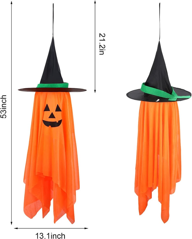 2 Pack Pumpkin Ghost Witch Hat Waterproof Pre-installed - Etsy