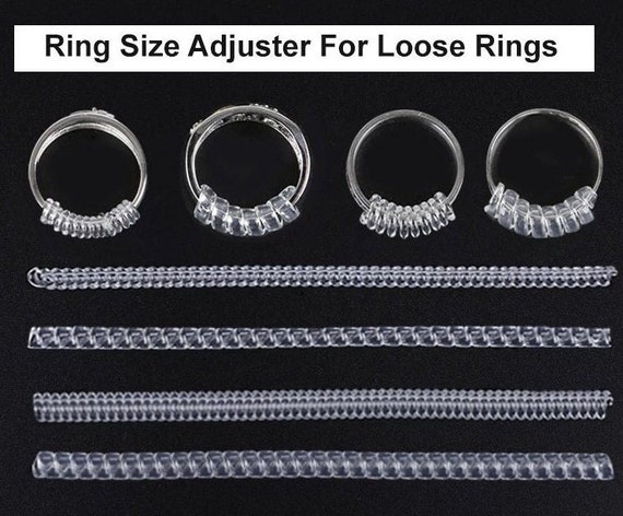 12 Pack Ring Tightener for Loose Rings 12 Sizes Invisible Ring Guards Clear  Silicone Ring Size Adjuster with Jewelry Cloth for Women Men Ring Resizer