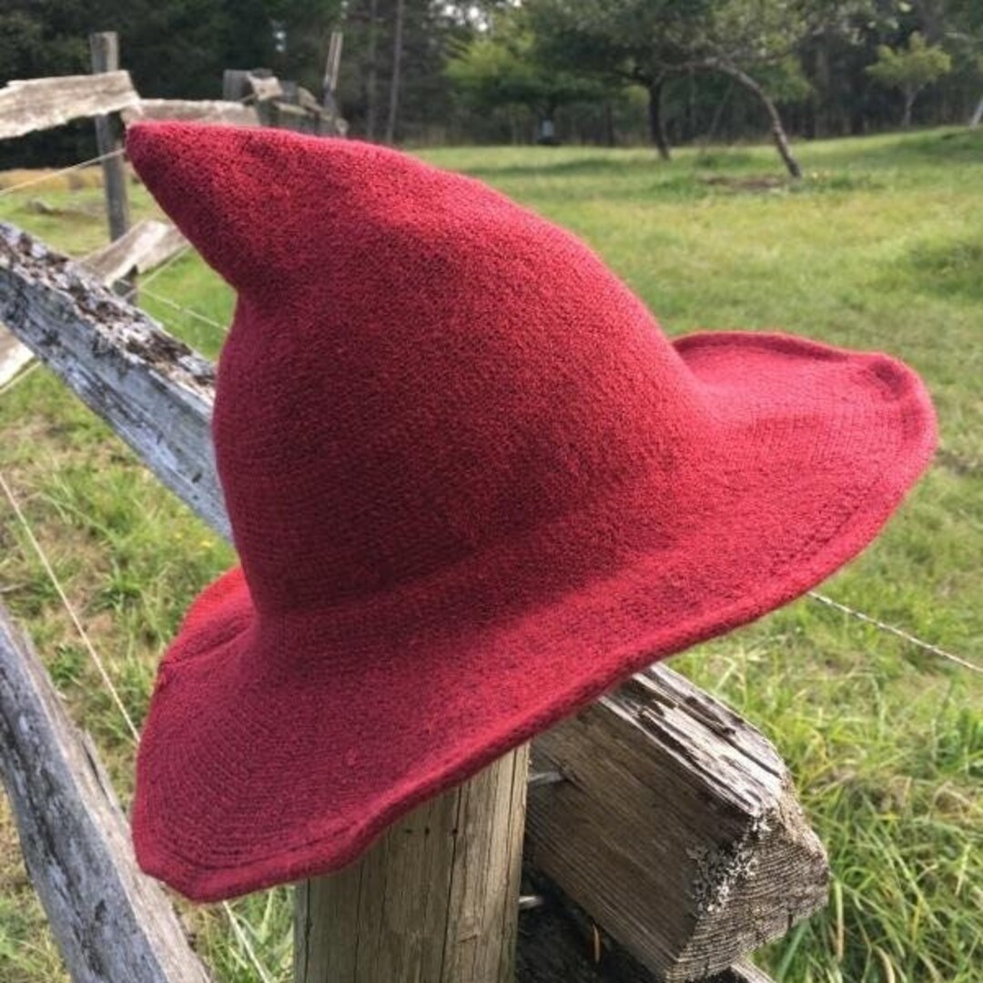 Crochet Witchy Hat, Women Knit Witches Hat, Hipster Witch Hat, Witchy