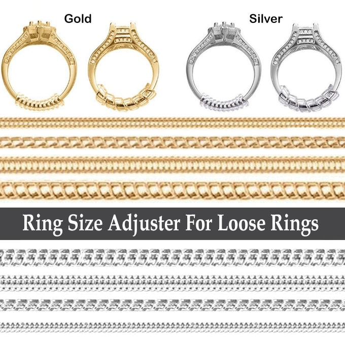 12 Pack Ring Size Adjuster for Loose Rings Invisible Transparent Silicone Guards Clip Noodle Jewelry Tightener Connector Fitter Resizer 4 Sizes Fit