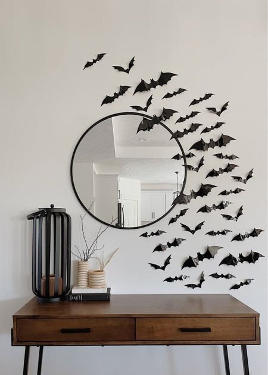 Bats Wall Decor, 88 Pcs Diy 3d Bats Halloween Decorations, Different