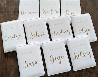 Bridesmaid Gifts, Personalized Passport Holder For Honeymoon, Newly Wed, Bridal Shower, Wedding Gift, Custom Bride Gift, Anniversary Gifts