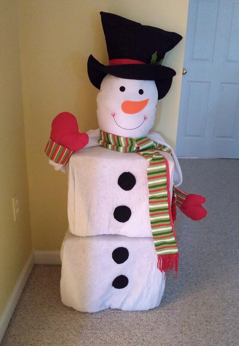 Christmas Tree Topper Large Snowman Head Hugger Xmas Holiday Etsy