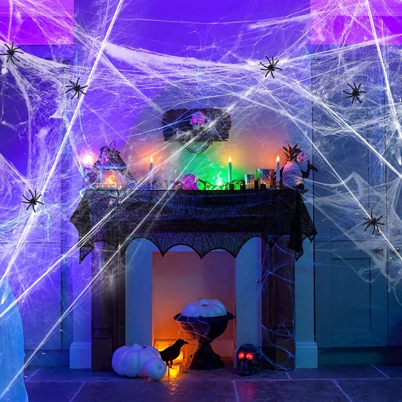 Halloween Table Decor Set Spider  Table Cloth Cover Black Etsy