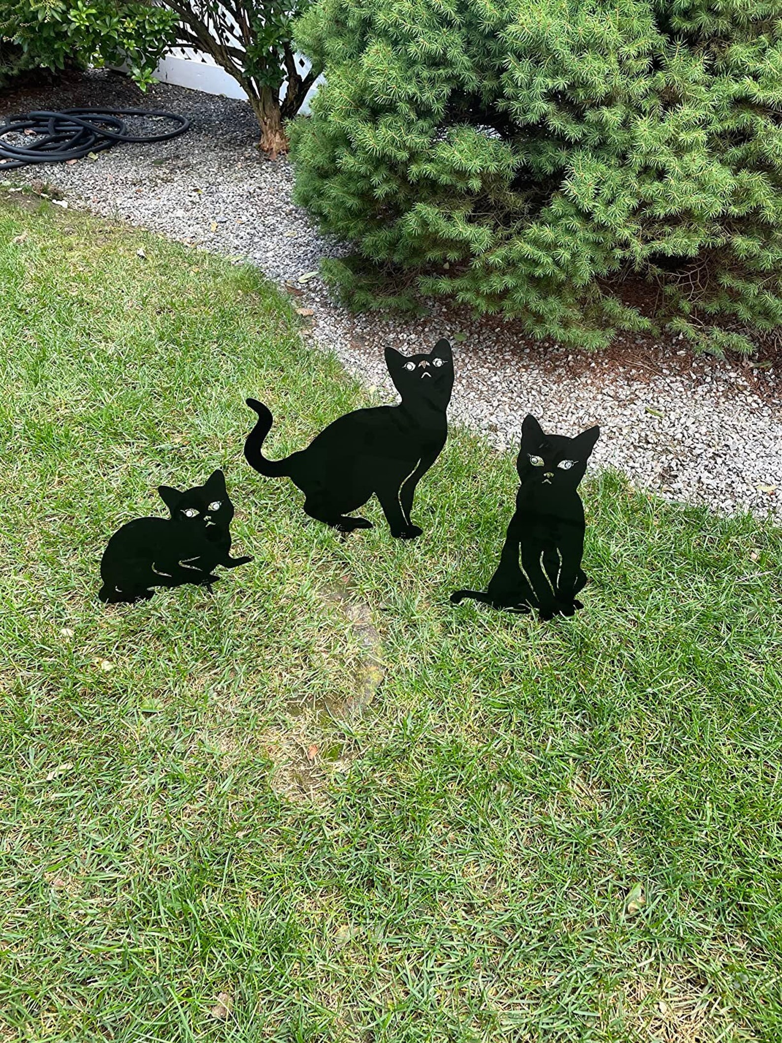 Black Cat Stakes Garden Décor Metal Animal Silhouette Yard Etsy
