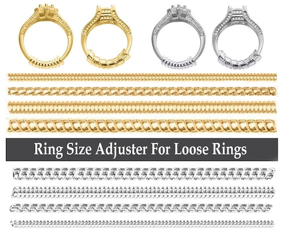 Ring Sizer, Ring Size Adjuster for Loose Rings, Ring Resizer, Invisible  Ring Guard for Women, Men, 4 Sizes Spirals for Gold, Silver Jewelry 