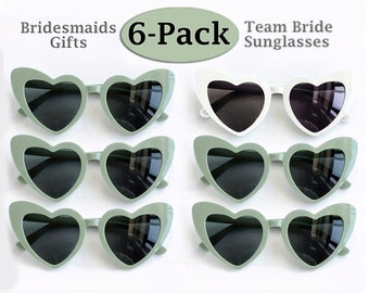 Bachelorette Party Bridesmaid Gifts, Heart Sunglasses Babe & Bride, Bridesmaid Proposal, Bridal Pool Party Heart Shaped Sunglasses For Women