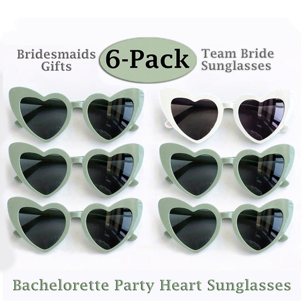 Bachelorette Party Bridesmaid Gifts, Heart Sunglasses Babe & Bride, Bridesmaid Proposal, Bridal Pool Party Heart Shaped Sunglasses For Women