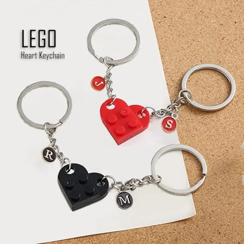 Heart Keychain Personalized Matching Keychains Set 2 Gift Etsy