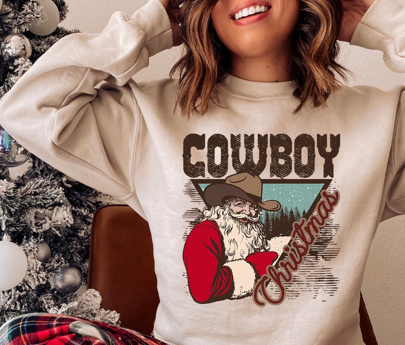 Cowboy Christmas Png Christmas Png Happy Holidays Png Santa Etsy