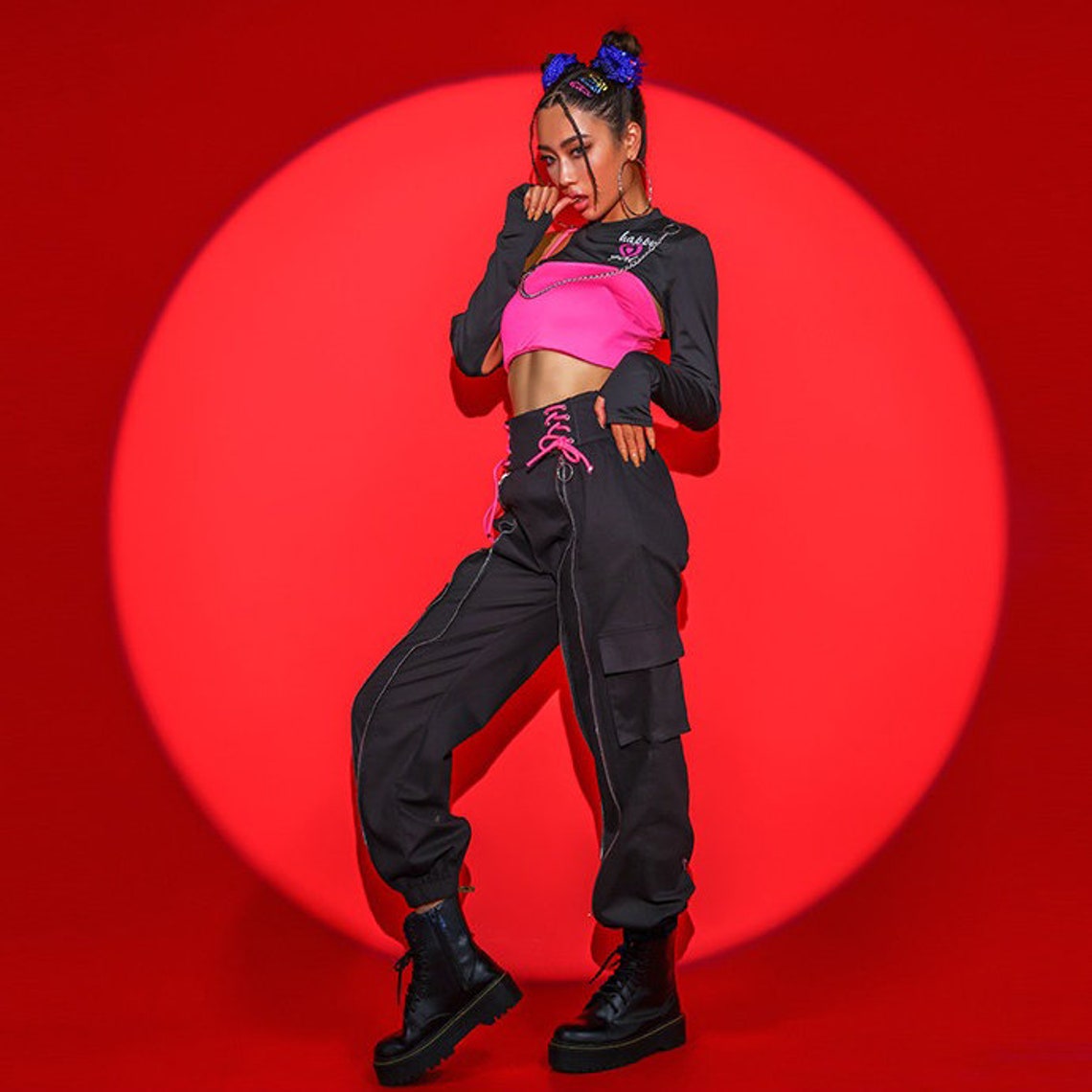 Gogo KPOP Rave Outfit for Women Three Piece Kpop Dance Etsy