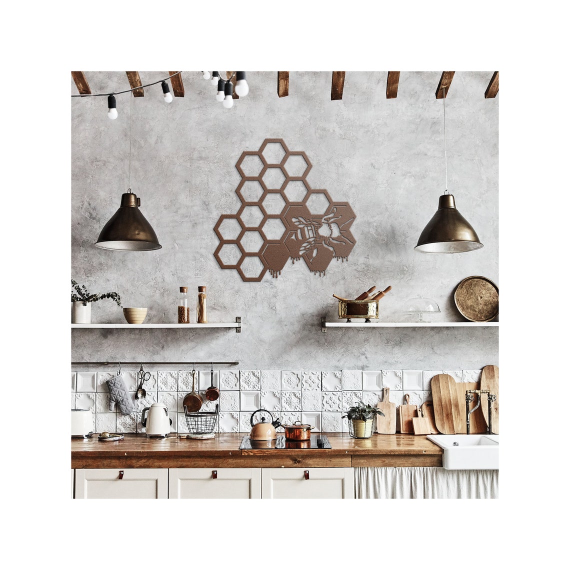 kitchen wall art | bee art print | honey bee decor |... Honey Bee Metal Wall Decor, Honey Bee Wall Art, Honey Bee Metal Wall ...