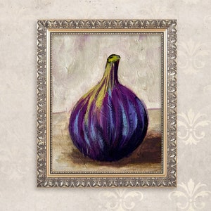 Original Acrylbild • Feige Gemälde • Feine Kunst • Feige Wandbild • Küchen Wand Kunst • Feige Bild • Stillleben • Kleines Gemälde gerahmt