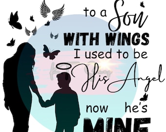 Mother to a Son with Wings PNG and SVG Download Only