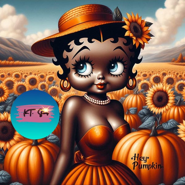 Afroamerikaner Betty Boop Hey Kürbis nur PNG-Download