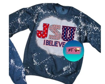 JSU I Believe Jackson State University HBCU, Red, White, Blue and Silver Polka Dot and Chevron PNG or jpg Download Only