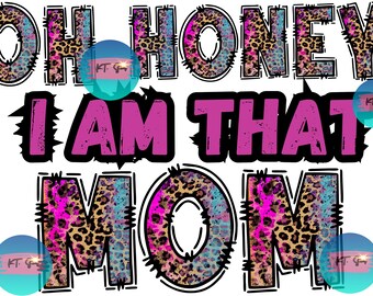 Colorful Leopard Print Mom PNG: Customizable Digital Download