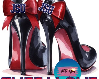 JSU Thee I Love with Red Bottom Heels PNG Download Only