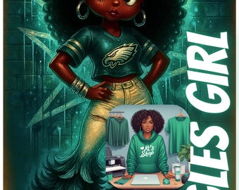 African American Betty Boop Philadelphia Eagles Girl Png Download