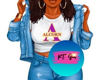 Alcorn Girl PNG Download ONLY - HBCU- Purple and Gold