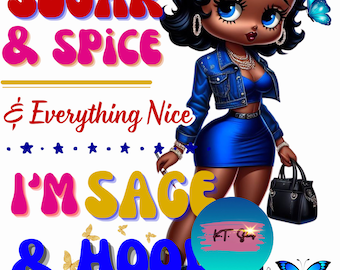 African American Betty Boop I&#39;m Not Sugar And Spice, I Wish You Would, PNG Download Only