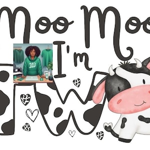Moo Moo I&#39;m Two Cow Birthday Png download Only