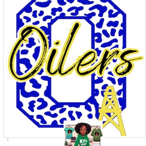 Oilers School Mascot Leopard Print PNG download Only