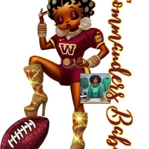 Afroamerikaner Betty Boop Kommandanten Babe mit Fußball nur PNG-Download