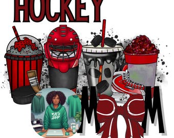 Hockey Mom with Cups PNG Download Only