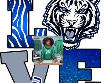 JSU Thee I Love HBCU - Blue, Silver and White PNG Download Only -Jackson State