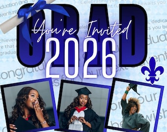Canva Editable Graduation Invitation Template - Graduation Design Link