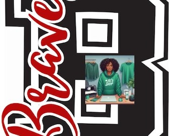 Braves School Mascot Red, Black, And White Solid B PNG download Only