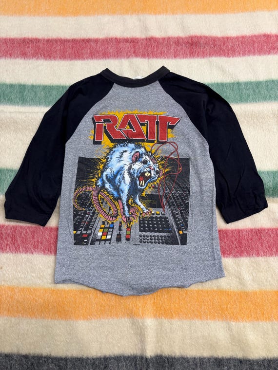 85年　80s RATT ラグランTシャツ Lサイズ　ヴィンテージ　 USA製 85年80s RATT ラグランTシャツ Lサイズヴィンテージ USA製