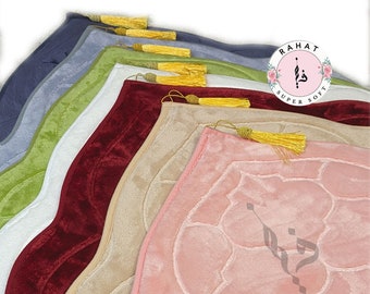 Padded Prayer Mat - Super Soft Memory Foam : Pastel Flannel Musallah