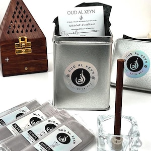 Oud Incense Sticks Bakhoor Set: Arabic Home Fragrance, 25 Charcoal-Free Sticks