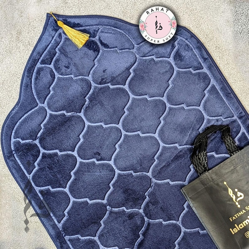 Alfombra de oración acolchada - Espuma viscoelástica supersuave - Franela pastel Musallah imagen 6