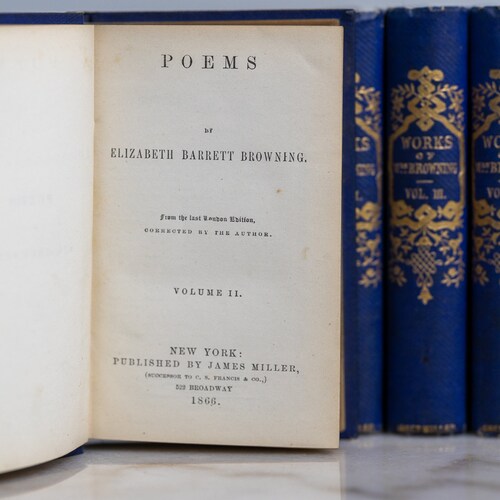 1866 Poems by Elizabeth Barrett Browning | Published by James Miller | 5 Volumes Complete Set | shops Antique Books