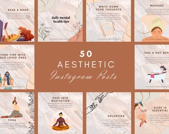 Wellness Instagram Templates for Health Coaches | Psychologist Instagram Posts for Life Coach | Mindset Coach Templates | Canva Template