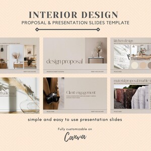 Contemporary Interior Design Presentation Template Pack - Includes Moodboard and Canva-based E-Design Presentation Template - Pastel Series