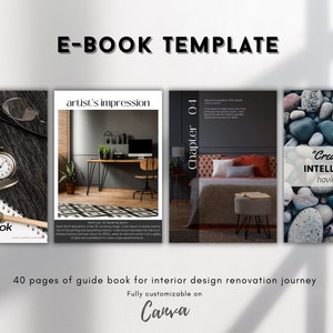 Editable Interior Design and Architectural E-Book Template On Canva, Includes Marketing Tool Handbook - Gentleman Series